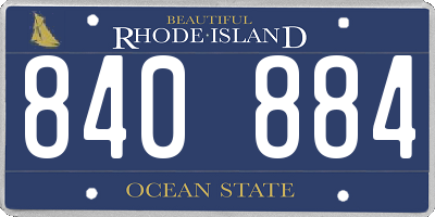 RI license plate 840884