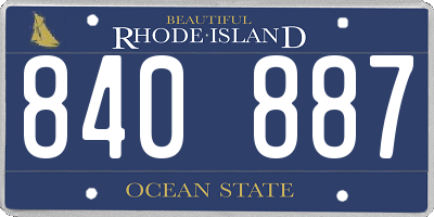 RI license plate 840887