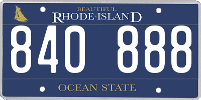 RI license plate 840888