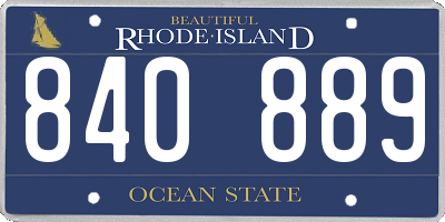 RI license plate 840889