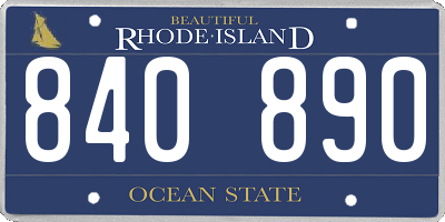 RI license plate 840890