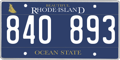 RI license plate 840893
