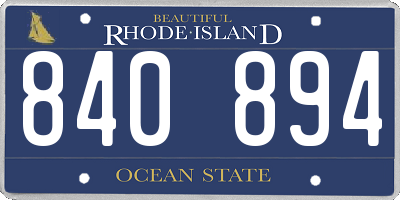 RI license plate 840894