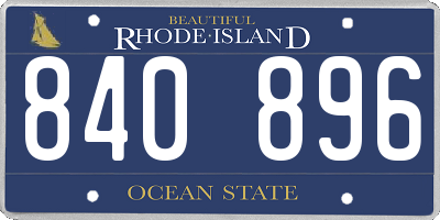 RI license plate 840896