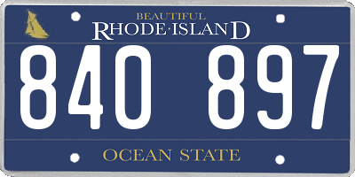 RI license plate 840897