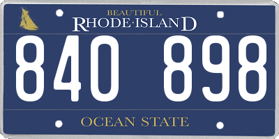 RI license plate 840898