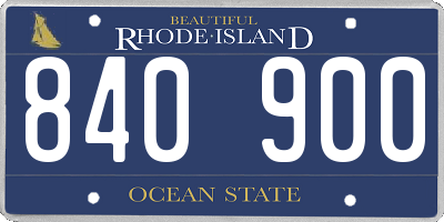 RI license plate 840900