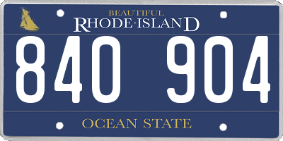 RI license plate 840904