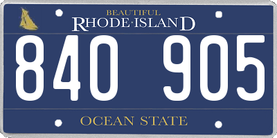 RI license plate 840905