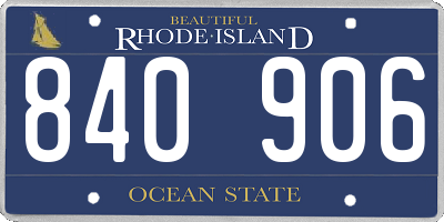 RI license plate 840906