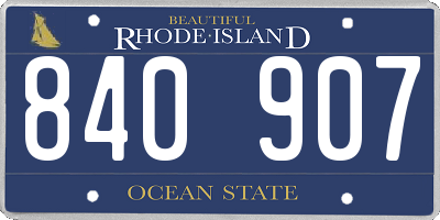 RI license plate 840907