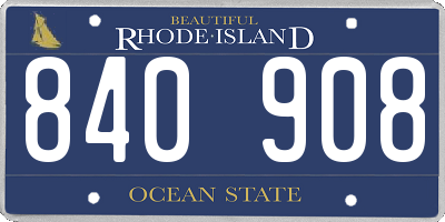 RI license plate 840908