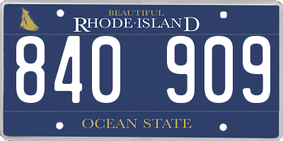 RI license plate 840909