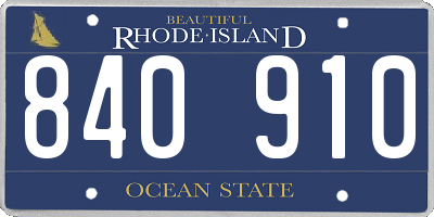 RI license plate 840910