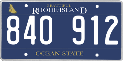 RI license plate 840912