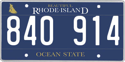 RI license plate 840914