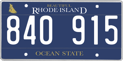RI license plate 840915