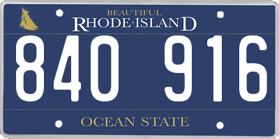 RI license plate 840916