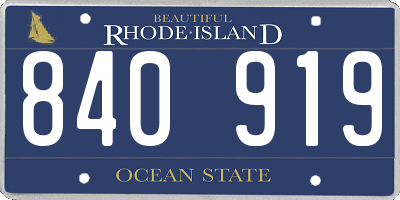 RI license plate 840919