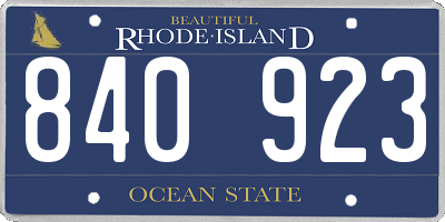 RI license plate 840923
