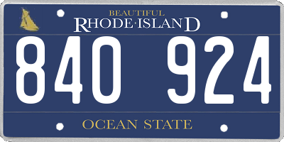 RI license plate 840924