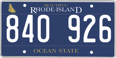RI license plate 840926