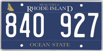 RI license plate 840927