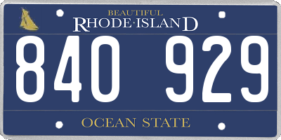 RI license plate 840929
