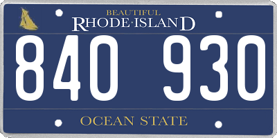 RI license plate 840930