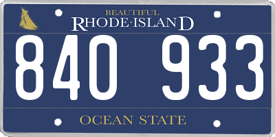 RI license plate 840933
