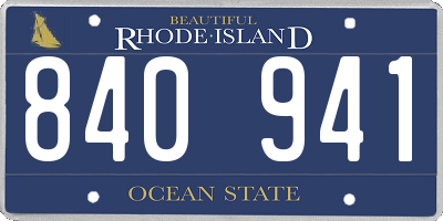 RI license plate 840941