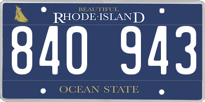 RI license plate 840943