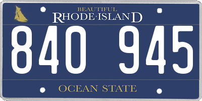 RI license plate 840945