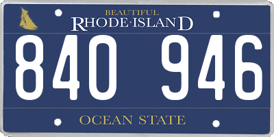 RI license plate 840946