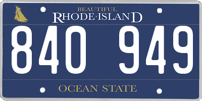 RI license plate 840949
