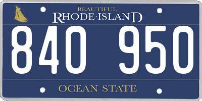 RI license plate 840950