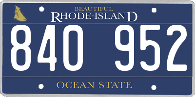 RI license plate 840952
