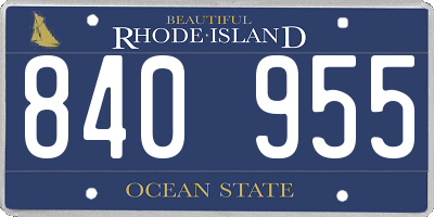 RI license plate 840955