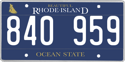 RI license plate 840959