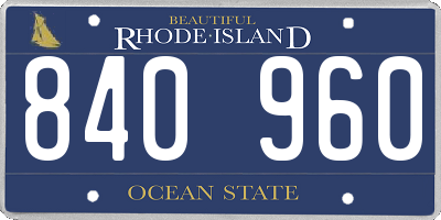 RI license plate 840960