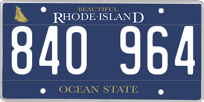 RI license plate 840964