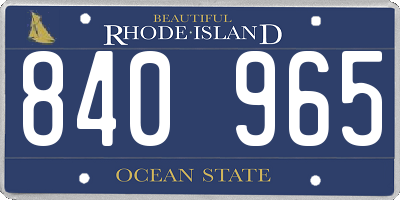 RI license plate 840965