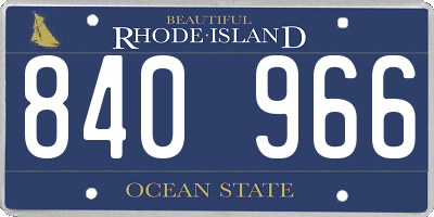 RI license plate 840966