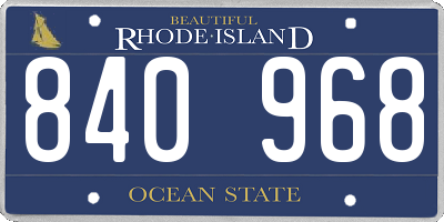 RI license plate 840968