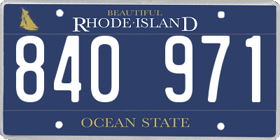 RI license plate 840971