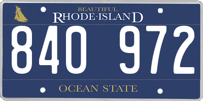 RI license plate 840972