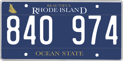 RI license plate 840974