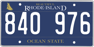 RI license plate 840976