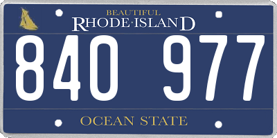 RI license plate 840977