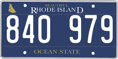 RI license plate 840979